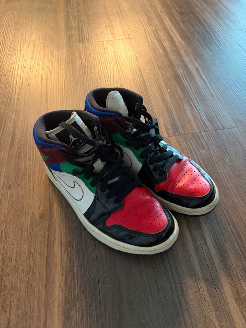Nike Air Jordan 1 High Top Sneakers - Red, Black, Green, Blue, White
